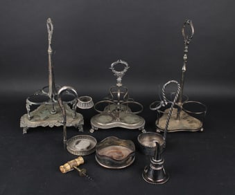 Group of Wine Related Silver Plated Table Articles