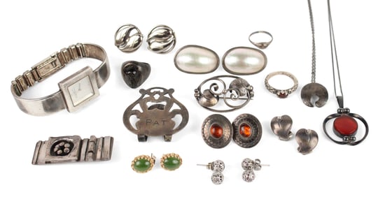 Group of Largely Danish Silver Jewelry