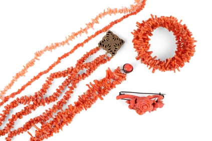 Group of Victorian Coral Jewelry