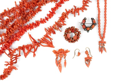 Group of Victorian and Later Coral Jewelry