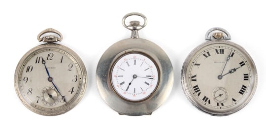 Three Art Deco Gentleman's Open Faced Pocket Watches