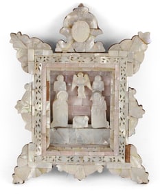 Mother-of-Pearl Nativity Carving