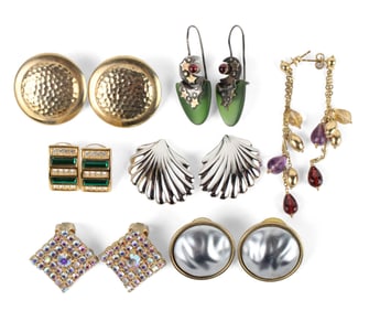 Group of Costume Jewelry Earrings