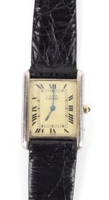 Cartier Vermiel on Sterling Tank Watch