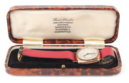 Rolex Gold Cushion-Shaped Man's Wristwatch, c. 1930