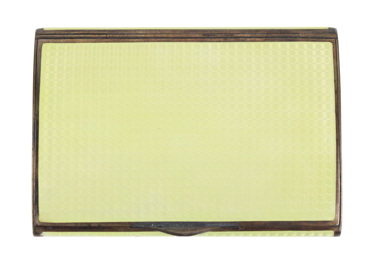 Gilt Silver and Yellow Guilloche Cigarette Case: Gilt Silver and Yellow Guilloche Cigarette CaseSome losses to the yellow enamel. Approx. 89.52 total dwt.3 1/2 x 2 in. (8.9 x 5.1 cm.)