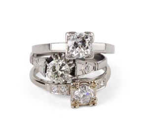 Three Antique Engagement Rings