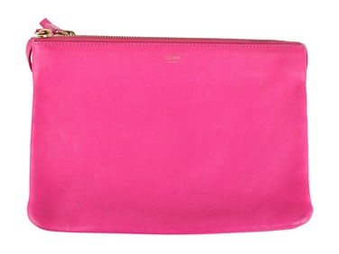 Celine Fuchsia Leather Trio Crossbody Bag