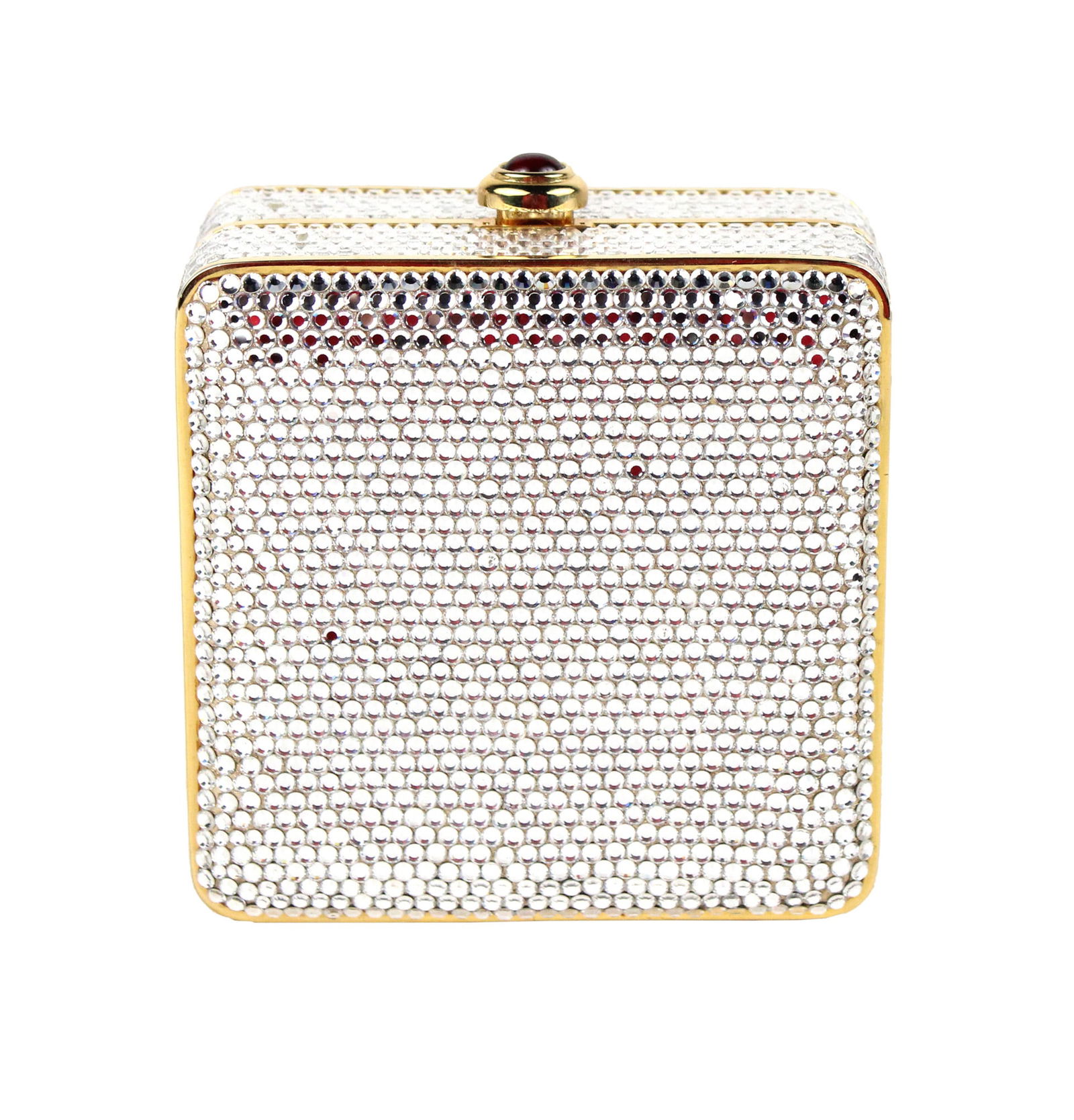 Judith Leiber Petite Silver Crystal Minaudiere (1 of 8)