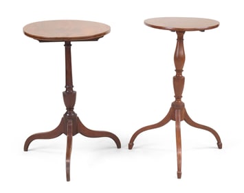 Two Similar Federal Oval Tilt-Top Candlestands
