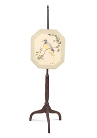Federal Mahogany and Needlework Pole Screen