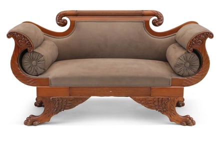 Empire Carved Mahogany Sofa