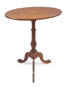 Federal Style Inlaid Mahogany Tilt Top Candlestand