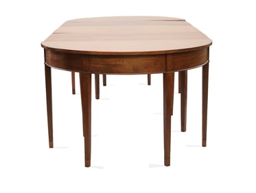 Federal Hepplewhite Style Mahogany Three Part Dining Table