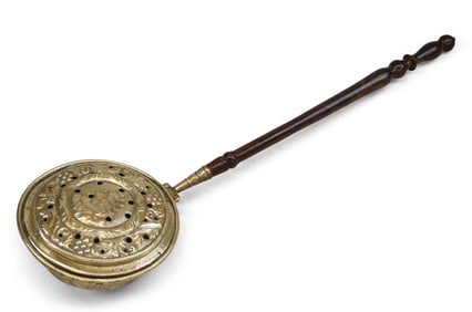 Louis XIV Reticulated Brass Bedwarming Pan