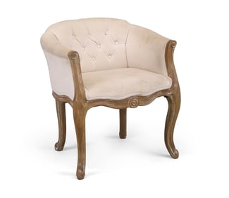 Louis XV Style Bleached Wood Boudoir Chair