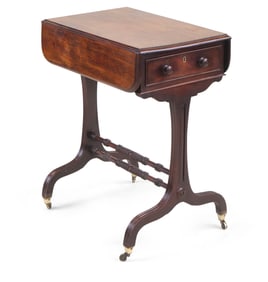 Regency Mahogany Swivel Drop Leaf Table
