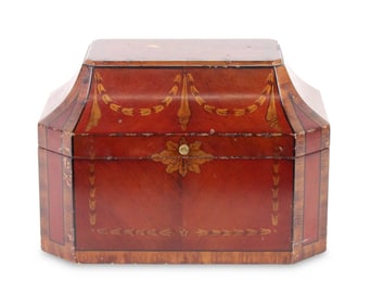 Red-Lacquer Sarcophagus Form Box