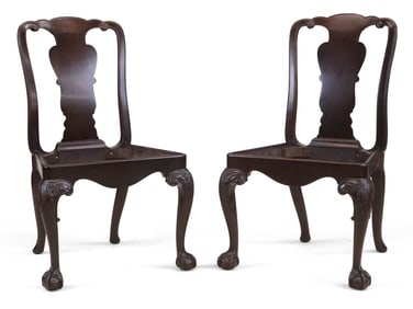 Pair of Chippendale Style Mahogany Side Chairs