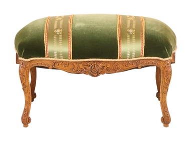 Louis XV Style Carved Oak Bench