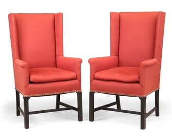 Pair of Neoclassical Style Easy Chairs