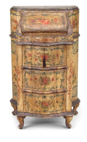 Baroque Style Paint Decorated Ladies Writing Desk