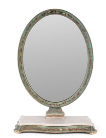 Victorian Holly-and-Berry Painted Marble Top Dressing Mirror