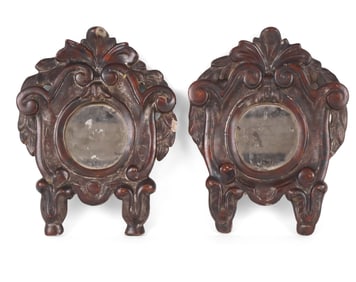 Pair of Rococo Style Carved and Painted Wall Mirror