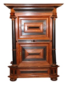 Dutch Baroque Part-Ebonized Walnut Armoire