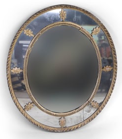 George III Revival Oval Giltwood Mirror