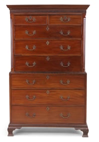 George II Mahogany Chest-on-Chest