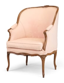 Louis XV Carved Walnut Bergere