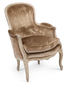 Louis XV Style White Painted Bergere