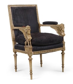 Louis XVI Paint-Decorated Armchair