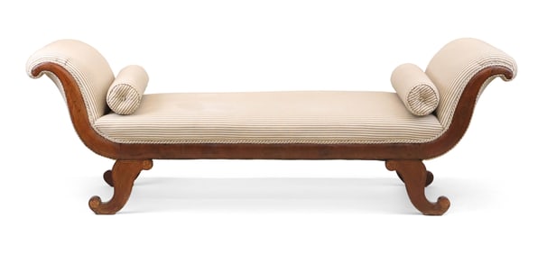 Neoclassical Mahogany Chaise Lounge