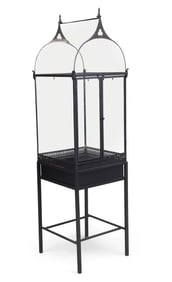 Black Painted Tole Terrarium