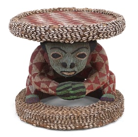 African Bamileke Beaded Throne Stool