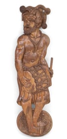 Carved Wood Plaque of an African Drummer