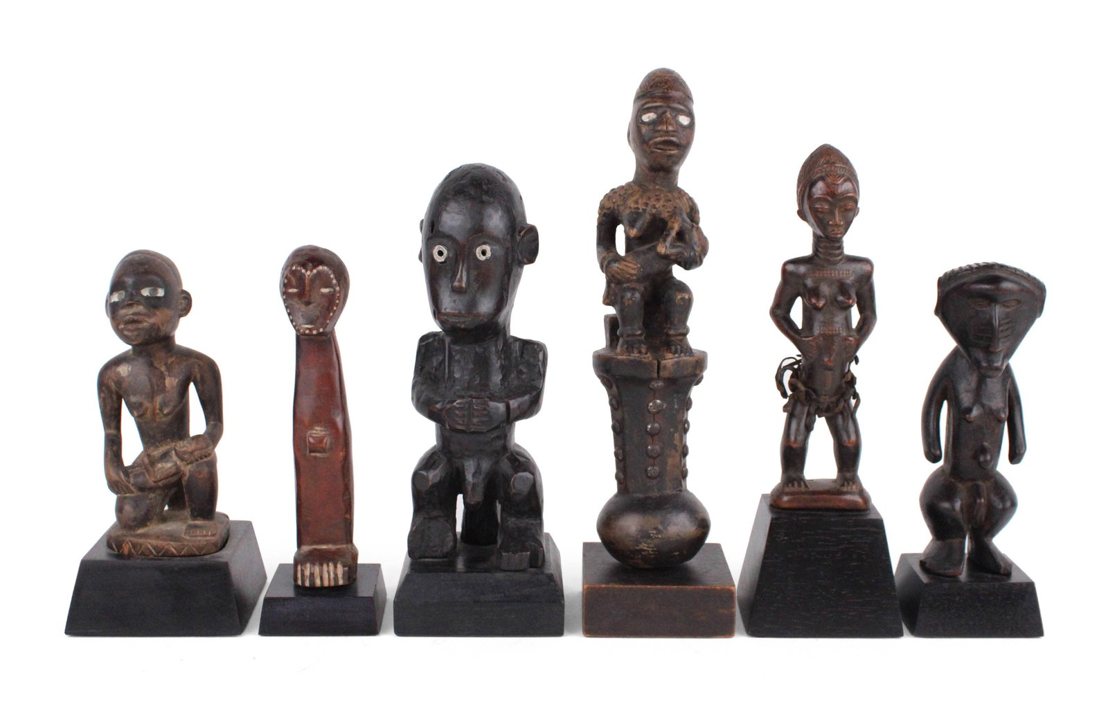 Six African Carved Hardwood Statues (1 of 9)