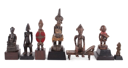 Seven African Carved Hardwood Statues