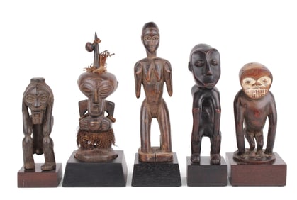 Five African Carved Hardwood Statues