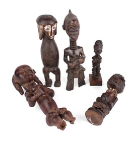 Five African Carved Hardwood Statues