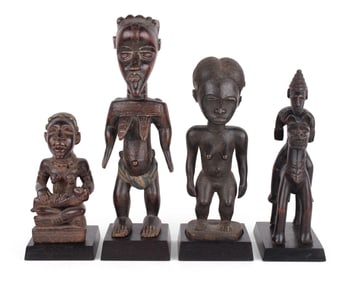 Four African Carved Hardwood Statues
