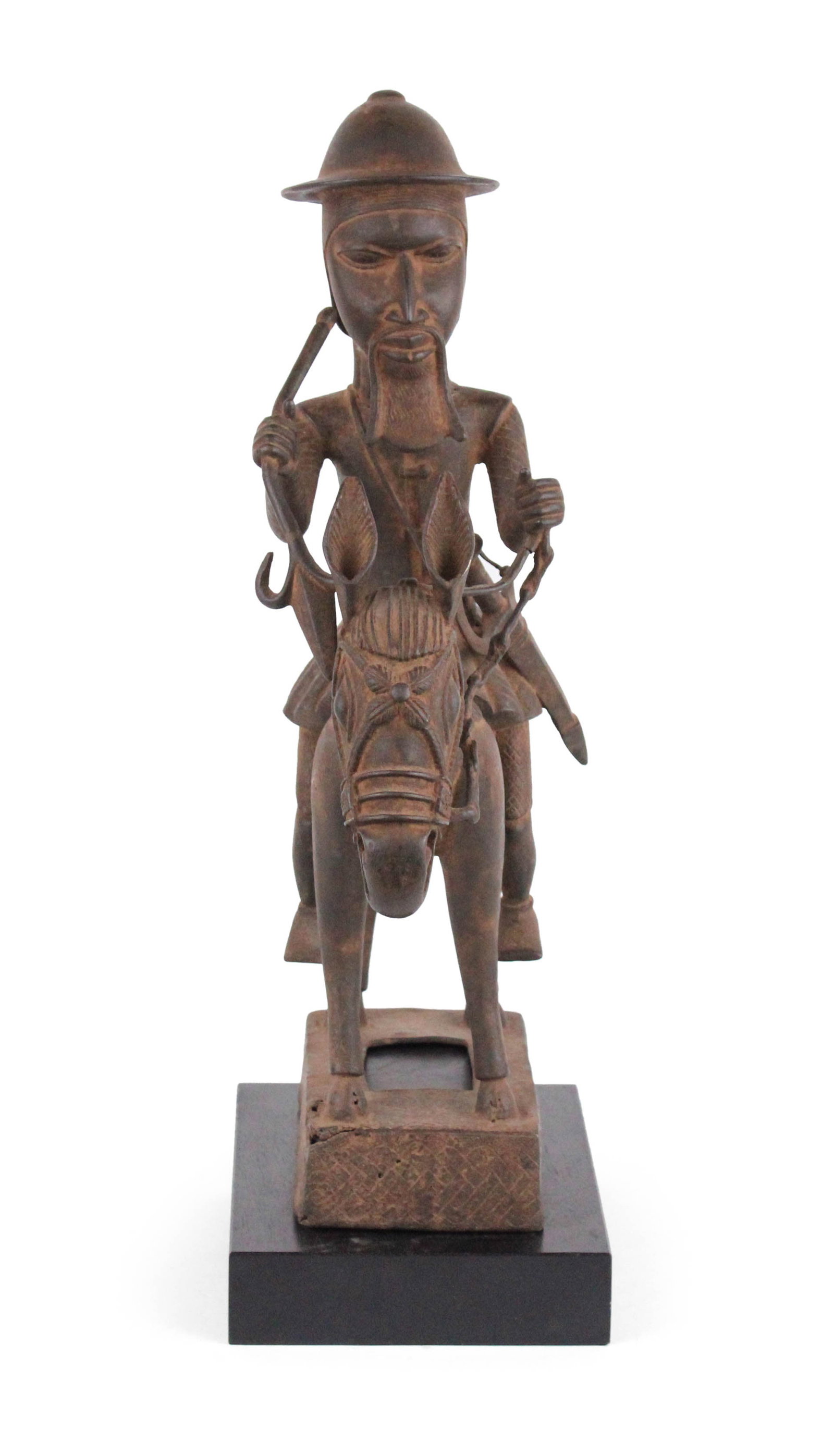 Benin Bronze Sculpture of Man on a Horse (1 of 8)