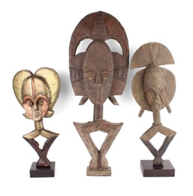 Three African Mahongwe Kota Reliquary Figures