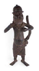 Benin Bronze Warrior Statue