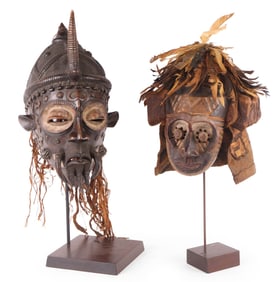 Two African Carved Wood Tribal Masks