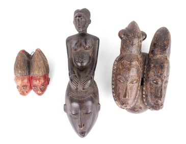 Three African Carved Wood Tribal Masks