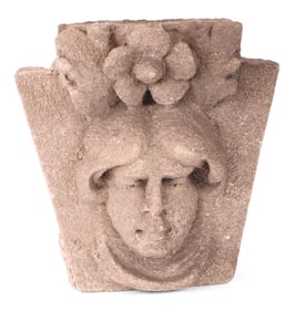 Carved Stone Figural Keystone