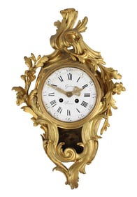 Louis XV Gilt Bronze Cartel Clock